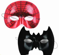 Svart eller röd icke-vävda spindelmasker eller batfilmtecknad person för Halloween Party Holiday Party Mask 20G Cosplay Festivt parti leveranser
