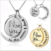 Europe Heart Jewelry I love you to the Moon and Back Sun Pendant Necklace Valentine&#039;s Day Gift Wholesale Fashion Jewelry