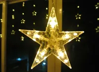 Star String Light Lights de Navidad 2m 138leds Hadas románticas LED LED Cuerdas de cortina Iluminación para vacaciones Boda Jardín Decoración de fiesta EE. UU. Enchufe de la UE