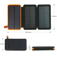 Portable Solar panel Power Bank 20000mAh Rechargeable External Battery Foldable Phone Charger for iPhone Samsung HTC Sony LG