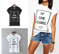卸売夏2016年女性誰も夏のティーシャツを気にしない韓国のファッション女性の餌Femme Tumblr Pareras Mujer Camiseta Tシャツ