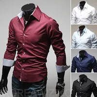Wholesale- china Cheap wholesale 2016 spring autumn new Fashion city Business men Slim casual long-sleeved shirt