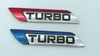 Nuevo Rojo / Azul Turbo Logo 3D Metal Car Auto SUV Cuerpo Fender Emblema Insignia Sticker Decal