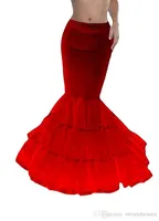Siyah Kırmızı Deniz Kızı Gelin Petticoat Crinoline Katmanları Düğün Kayışı Fanikat Balıktail Petticoat için Özel Günlük Elbiseler Stokta