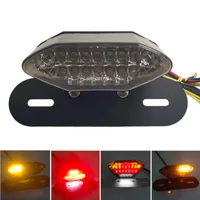 Lentille de moto noire LED lumières frein de queue intégré Stop ampoule de licence de course Ampoule de moto queue clignotant pour quad quad