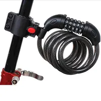 Free Shipping New Bicycle 5 Password Lock Mountain Bike Cable Wire Lock Chain Combination With 2 Keys Security Circle Lock