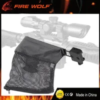 FIRE WOLF AR-15 Ammo Brass Shell Catcher Mesh Trap Zippered Closure for 20mm Rail Nylon Mesh Black