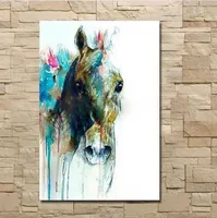Emoldurado Puro Pintado À Mão Abstrata Moderna Animal Pintura A Óleo Da Arte Da Cabeça de Cavalo, Em Alta Quilty Canvas Home Decoração Da Parede Tamanho Múltiplo
