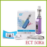 100% original ECT e cigarette 50W ECT50 box mod 2200mah starter kit 2.5ml kenjoy vot mini vaporizer 18650 et50 battery low resistance