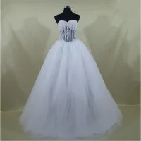 Amante QQ 2017 Vestido de Noiva Sexy Custom Made Vestido De Noiva Ver Através de Volta Pérolas Vestidos de Casamento Com Imagens Reais