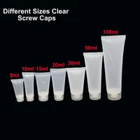5ml 10ml 15ml 20ml 30ml 50ml 100ml Clear Plastic Lotion Soft Tubes Bottles Frosted Sample Container Empty Cosmetic Makeup Cream Container