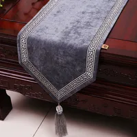 Short Length Patchwork Lace Table Runner High End Velvet Fabric Tea Table Cloth Fashion Luxury Dining Table Mats Protection Pads 150 x 33 cm