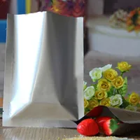 5 * 7 cm Saf Gümüş Alüminyum Folyo Üstü Açık Mylar Paketi Çantası 200 Adet / grup Isı Mühür Vakum Ekmek Bisküvi Nem Geçirmez Depolama Kılıfı