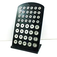 Ny ankomst 18mm 12mm mix Snap Button Display Stativ Mode Black Acrylic Utbytbar Ginger Snap Smycken Hållare Board