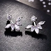 Verkauf 925 Silber Blume geschnitzte Ohrringe weiblichen Kristall von Swarovski einfache Temperament Wild Anti-allergisch