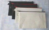 100pcs Black cotton canvas cosmetic bags DIY women blank plain zipper makeup bag phone clutch bag Gift organizer cases 19.5x11cm