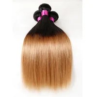 9A Ombre brasilianisches reines Haar Produkte Two / Three Tone Blonde Burgund brasilianisches gerades Haar Bundles Ombre Menschenhaar Bundle