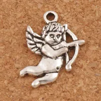 Cupid Angel Charms Wisiorki 100 sztuk / partia Antyczne Silver Biżuteria Ustalenia Komponenty DIY L107 22.3x15.8mm