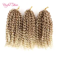 Malibob synthetic hair extension ombre Braids hair 8&quot; 3Pcs/set 90g 1B 27crochet braids Twist for black women Kinky Curly marlybob Hair
