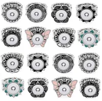 Fahion 12pcs/Lot Ginger Snap Elastic Ring Mix Style Interchangeabale Noosa 12mm Snap Jewelry For Women Fit 12mm Snap Chunk Button Charm