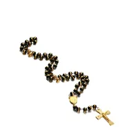 Trui keten lange ketting Jezus Christus Crucifix Cross rozenkrans ketting met siliconen roestvrij staal mannelijke sieraden NC-210