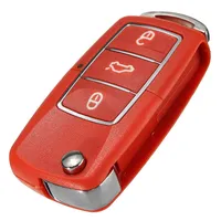 Rot 3 Knopffernschlüsselanhänger Fall Shell Für Volkswagen VW Bora Käfer Golf Polo Passat Kunststoff Auto Ersatzschlüsselabdeckung