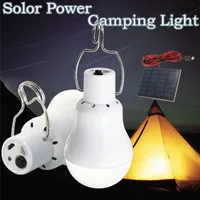 Portable Solar Panel Powered LED Sol Light Bulb Utomhusbelysning Camping Vandring Tält Fiske Lampa