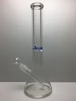 Beaker superiore di spessore pesante Bong dell'acqua di vetro tubo 17 "altezza di colore chiaro con ciotola di vetro 1 pz min libera la spedizione