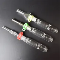 Entrega rápida! Mini Micro Nectar Collector Kit com 14 milímetros 18 milímetros Titanium Tip Tip Quartz Oil Rig Concentrado Dab Palha para o vidro Bongs