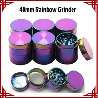 [sp] Heißer Verkauf Ice Blue Grinder Rainbow Grinders 40mm 4 Stück Herb Grinder Magnet Top Zinklegierung Material VS Sharp Steinschleifmaschinen
