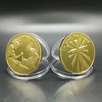 5 pezzi nuovo di zecca in dio crediamo male vs dio religioso Gesù 24k oro reale placcato moneta souvenir spedizione gratuita