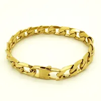 Braceletas de aço inoxidável 100% Men jóias retrô 18k Chain de ouro T e CO Centro cubano 6/8/12 mm Largura 8 "polegadas à prova d'água