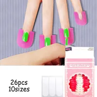 26 stks / set 10 Maat Nagelvorm Set Manicure Tool Protector UV Gel Nagellak Model Spill Proof Creatieve Nail Art 5 Transacties