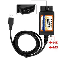 10pcs / lot ELM327 USB OBD2 mit Switch-Diagnose-Scanner-Tool-Support für Ford-Modelle öffnen Hidden HS-CAN / MS-CAN