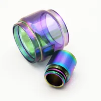Colorful Rainbow Replacement Epoxy Expansion Glass Tube With 810 Metal Drip Tip For TFV12 prince TFV8 big baby RBA X-Baby Tank Free shiping
