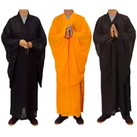 3 색 젠 불교로드 평신도 스님 명상 가운 스님 훈련 유니폼 정장 평신도 불교 옷 세트