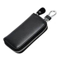 Autoschlüssel Key Case Tasche Echtes Leder Fahrzeugschlüsselhalter Brieftaschen Organizer Haushälterin Frauen Keychain Covers Car Zipper Styling