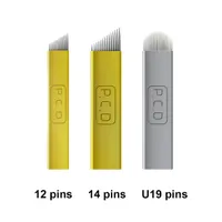 3D Kaş Nakış PCD 12PIN 14 Pin 19U Mikroblading İğneler Dövme İğneleri Manuel Kalem Sert Bıçaklar için