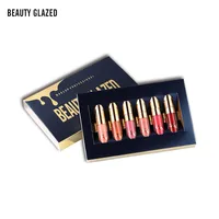 In stock!Hot makeup Branf Beauty Glazed 6pcs/set Liquid Matte lipstick Lip Gloss 6colors Beauty Lip Set DHL shipping