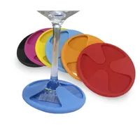 Antislip Siliconen Coaster en Glass Marker Wine Charms Siliconen Rubber Drink Cup Mat Bar Bouquet Party Drinkdecoratie