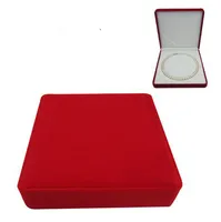 19x19x4cm fluwelen sieraden doos lange parel ketting box geschenkdoos voor dubbele snaren ronde vorm binnen