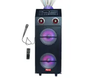 QS-2106 double 10 "4000W alimenté en courant alternatif DJ Haut-Parleur Bluetooth Extérieur Super Bass Lights