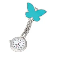 Clip-on broche colgante colgante reloj mujer diseño mariposa diseño unisex relojes moda doctor enfermera bolsillo reloj reloj caliente venta