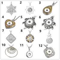 Mode Frauen 10 stücke Kristallschildkröte Halskette Anhänger für 18mm Snap Button Schmuck Geschenk Mit Edelstahl Kettenlänge 50 cm