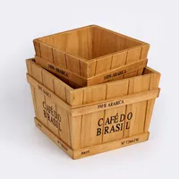 레트로 나무 상자 화분 식물 컨테이너 데스크탑 주최자 가정 도구 저장 바구니 분재 냄비 작은 개체 저장 상자