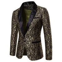 Slim Fit Blazer Uomo 2018 Nuovo arrivo Mens Blazer floreale Prom Dress Blazer eleganti Wedding Blazer e Suit Jacket Uomo