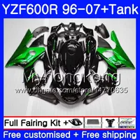 Body + Tank voor Yamaha Thundercat YZF600R 96 97 98 99 00 01 229HM.1 YZF-600R GROENE VLAMES HOT YZF 600R 1996 1997 1998 1999 2000 2001 Kuip