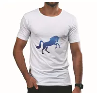 mode bleu cheval impression école style hommes t-shirts été t-shirt modal à manches courtes pour vente