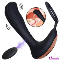 Yeni Uzaktan Kumanda Prostat Masaj USB Cock Ring ile Şarj Butt Butt Erkekler için Anal Vibratör Seks Oyuncakları Anal Prostata S19706