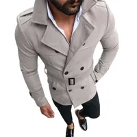 2018 Wool Mens Thicken Warm Long Sleeve Trench Coat Winter Casual Men Turn-Down Collar Overcoat Manteau Homme